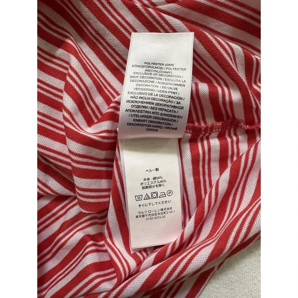 NEW Polo Golf Ralph Lauren Pro Fit Striped Golf Polo Shirt Red/White Mens Large